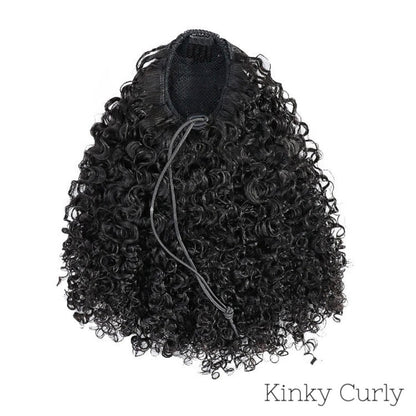 Human hair ponytail
