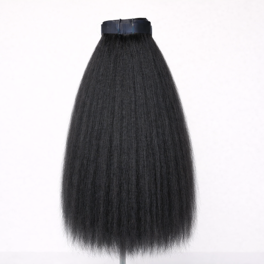 Seamless kinky straight clip-ins